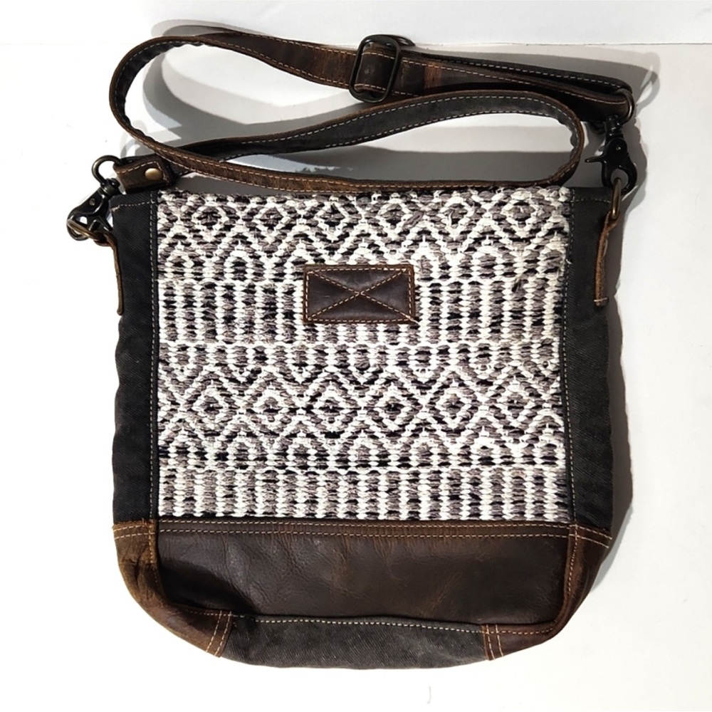 Myra Bag crossbody nubuck boho tribal print bag. Made in India festival purse